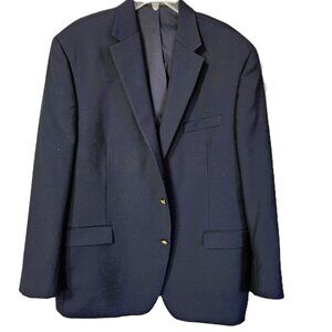 Lauren Ralph Lauren Mens Classic 100% Wool Navy Blazer With Gold Buttons SZ 46R